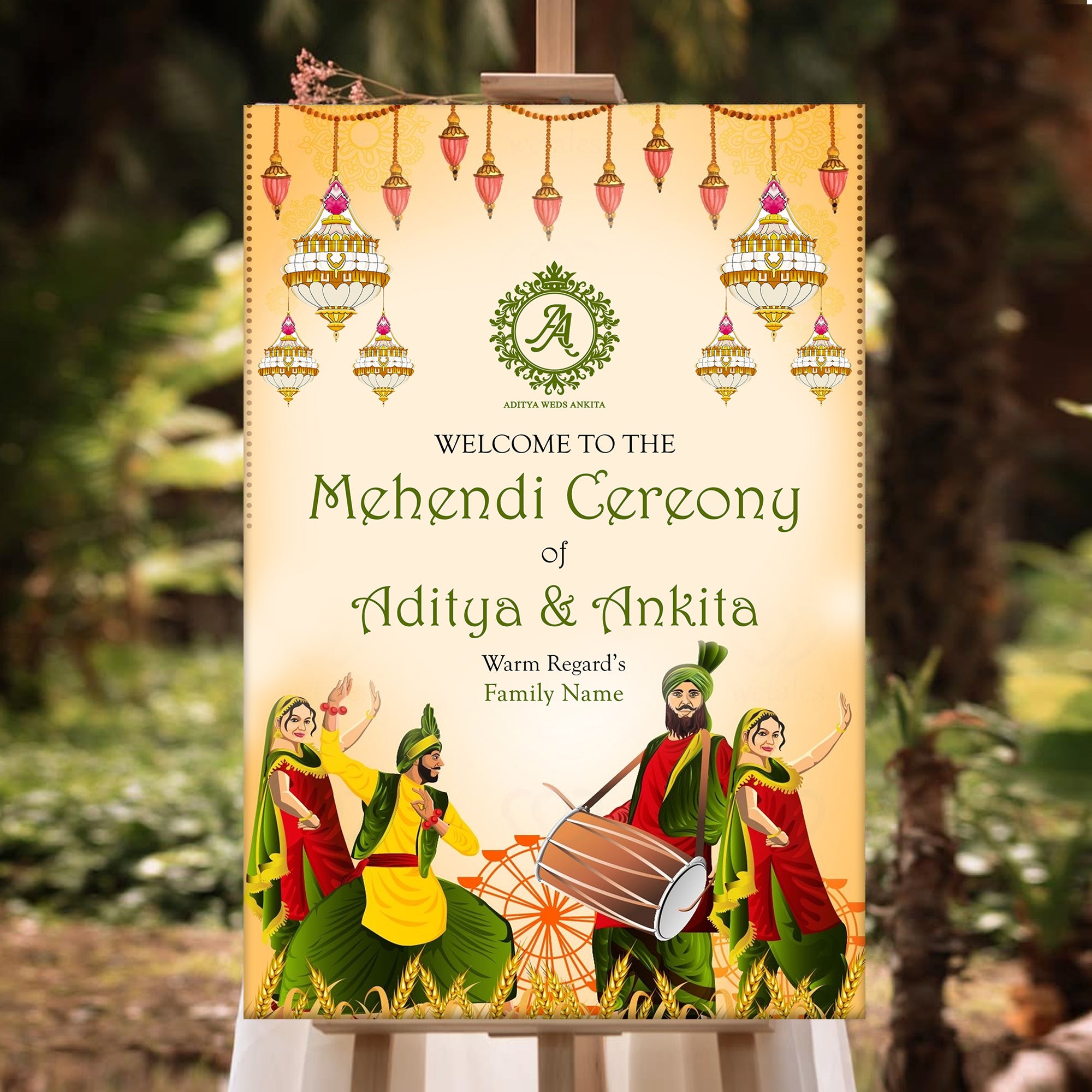 Mehendi & Sangeet Ceremony Welcome Board