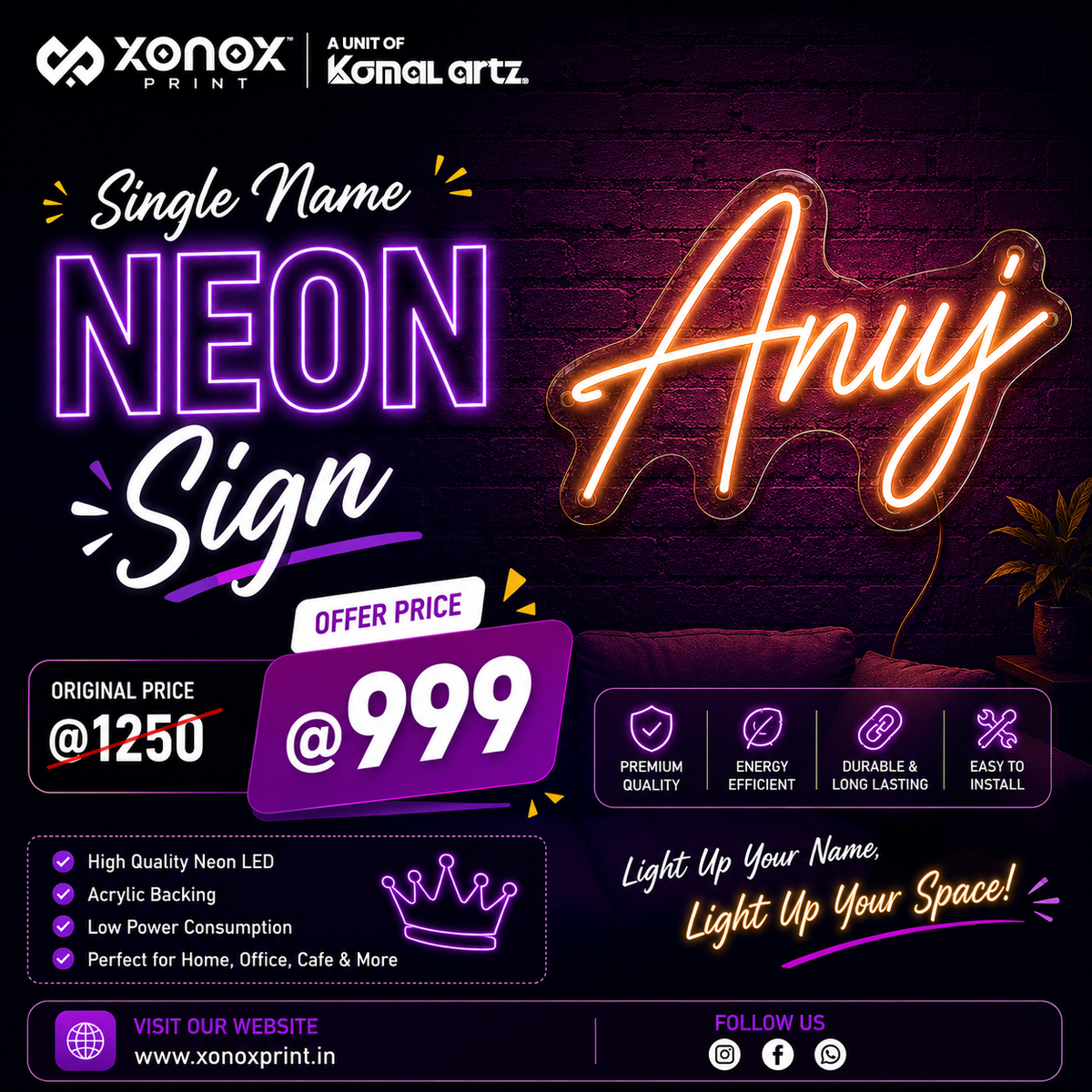 Single Name Neon Sign