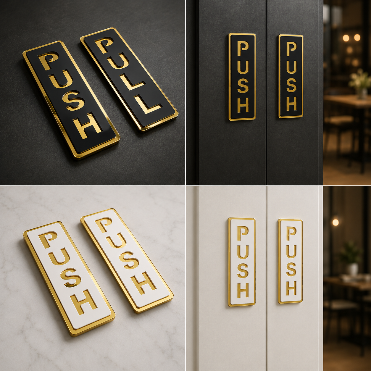 Push Pull Acrylic Sign for Glass Door