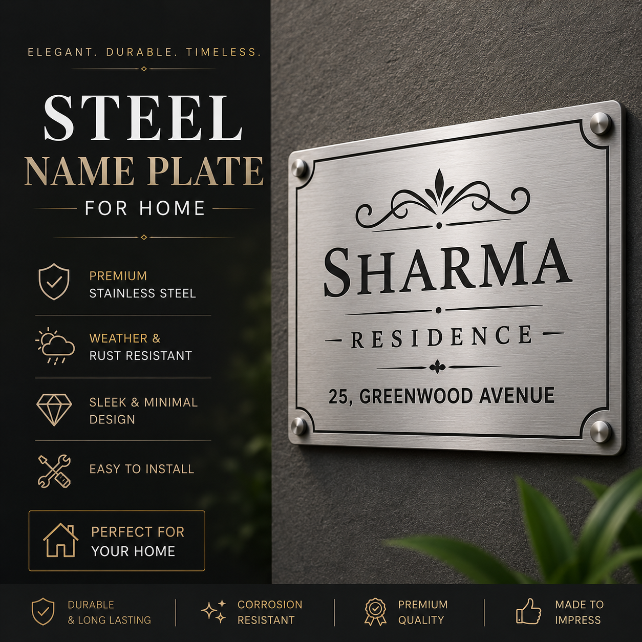 Steel Name Plate