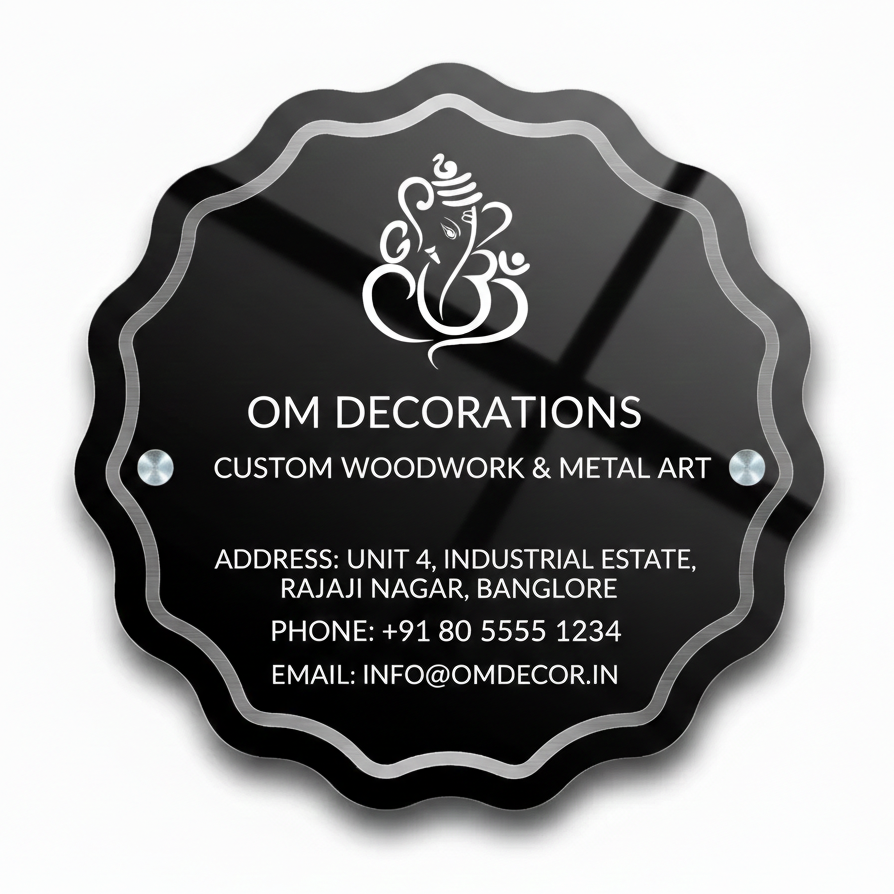Acrylic GST Sign Board | Company Name Plate With GST | Personalized Customized Name Board | For Office, Shops, Restaurant, Hotel, Business Name Plate With GST