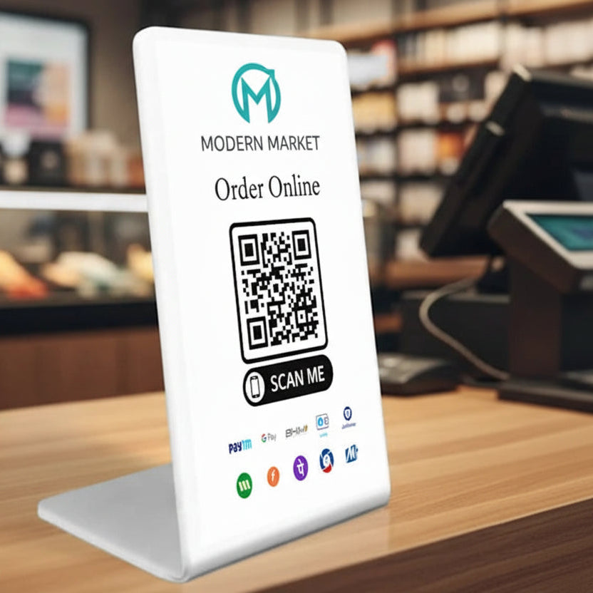 Customised Acrylic QR Code Stand