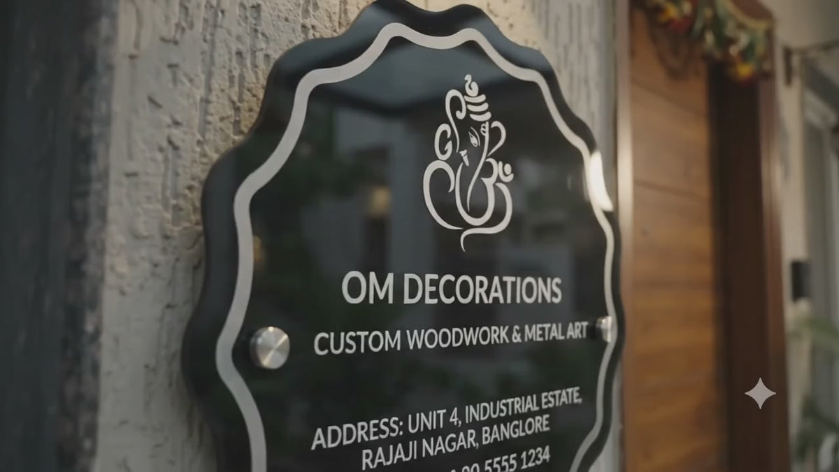 Acrylic GST Sign Board | Company Name Plate With GST | Personalized Customized Name Board | For Office, Shops, Restaurant, Hotel, Business Name Plate With GST