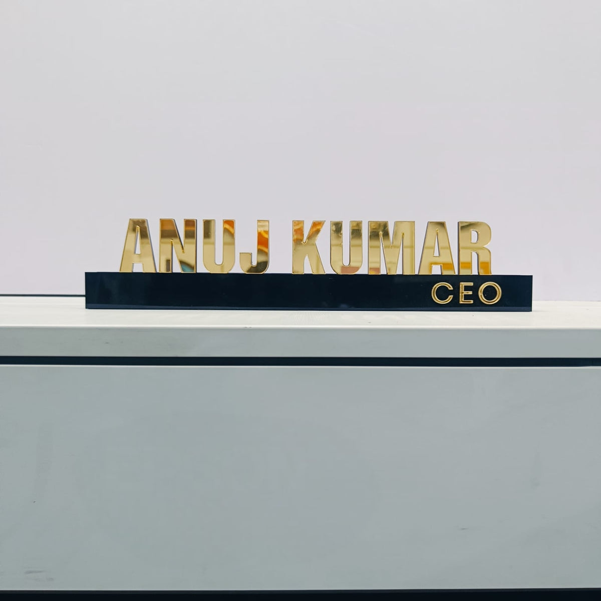 Desk Name Plate | Free Standing Acrylic Sign | Personalized Office Table Top Gift