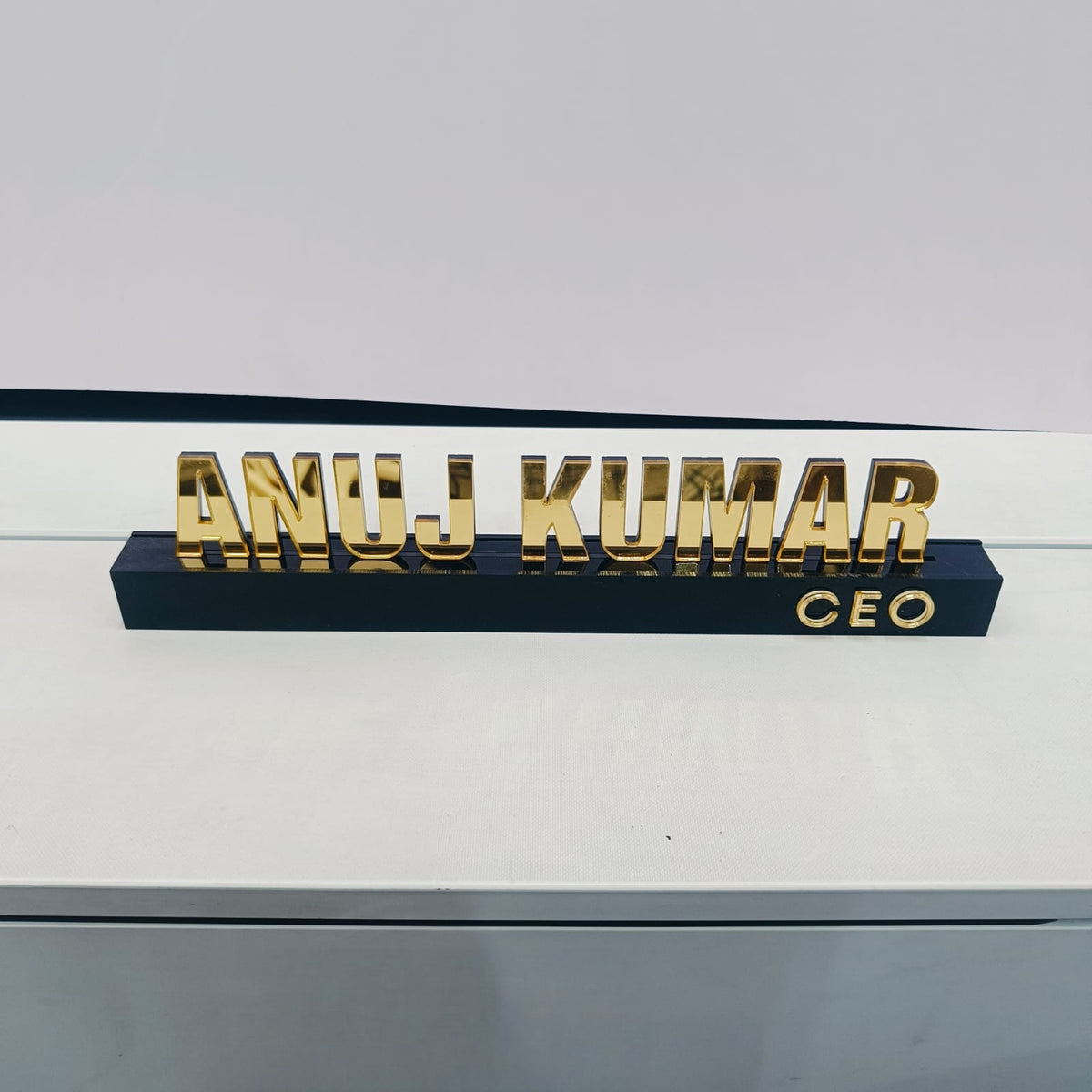 Desk Name Plate | Free Standing Acrylic Sign | Personalized Office Table Top Gift
